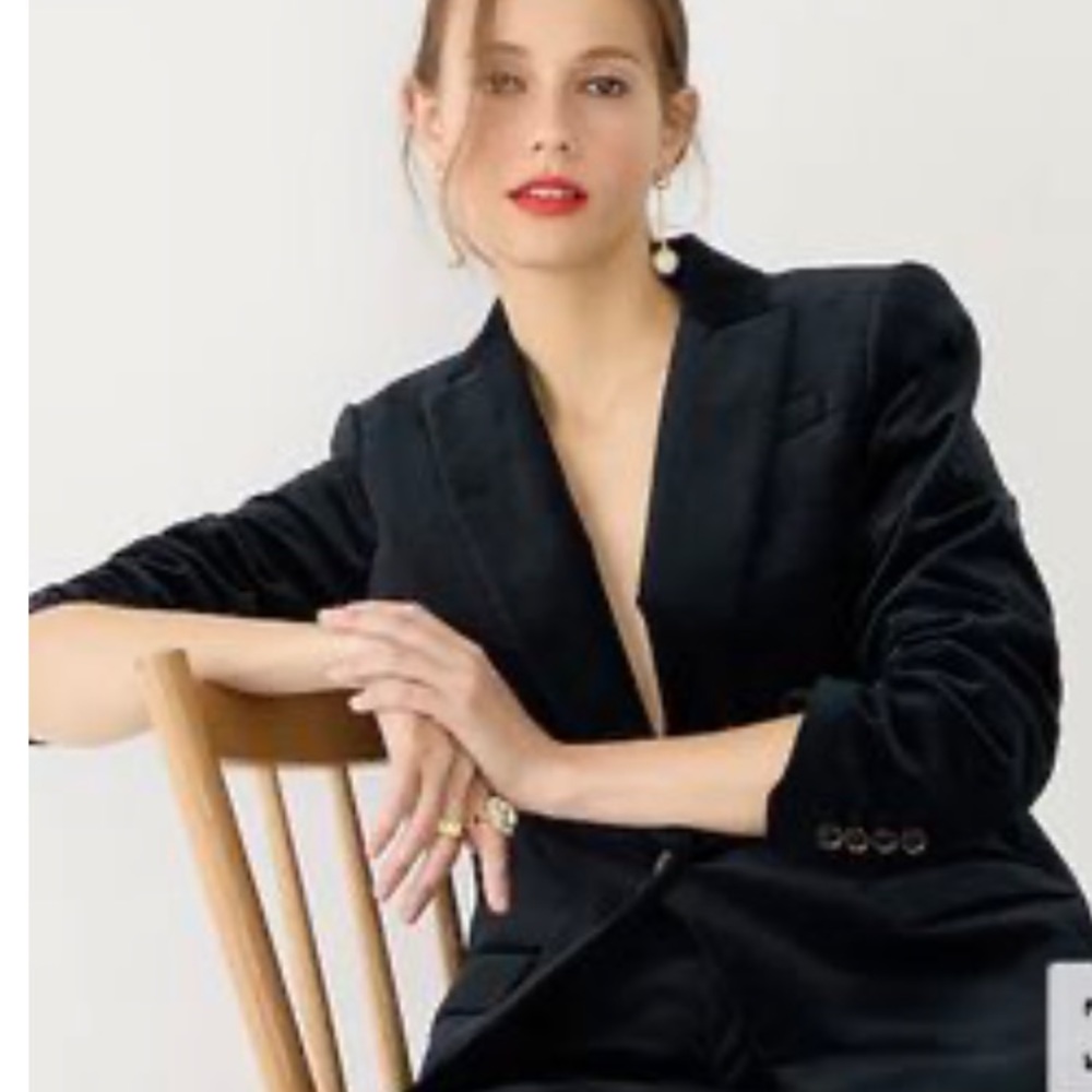 J.Crew PARKE Black Velvet Blazer Jacket SZ 4 NEW